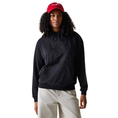 New era wmns crest hoodie, Black, medium