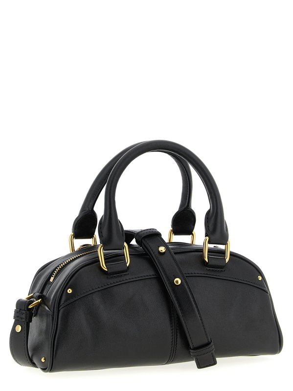 Black calfskin handbag-null