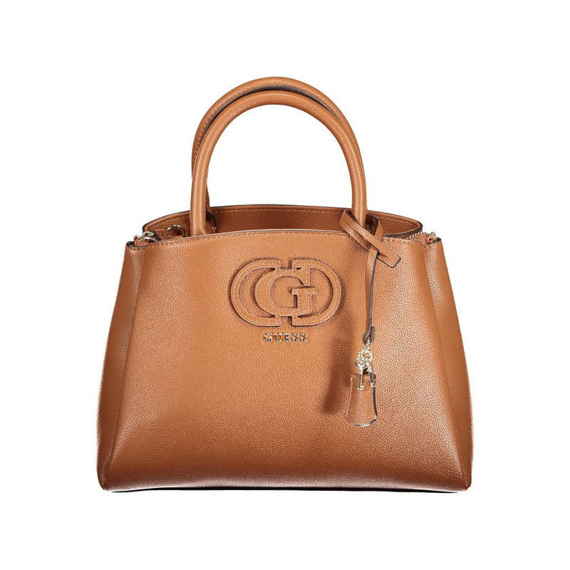 Marrone polyurethane women handbag-null