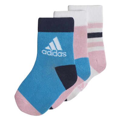 Adidas kids and youth girls ankle 3 pairs socks multicolor dw4755, Multi, medium