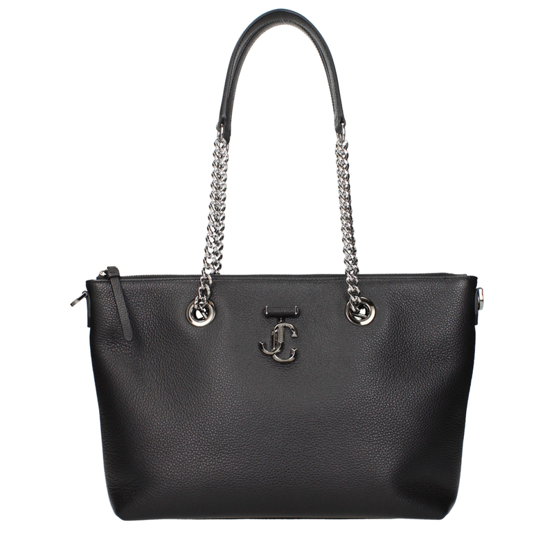 Black leather shoulder bag-null