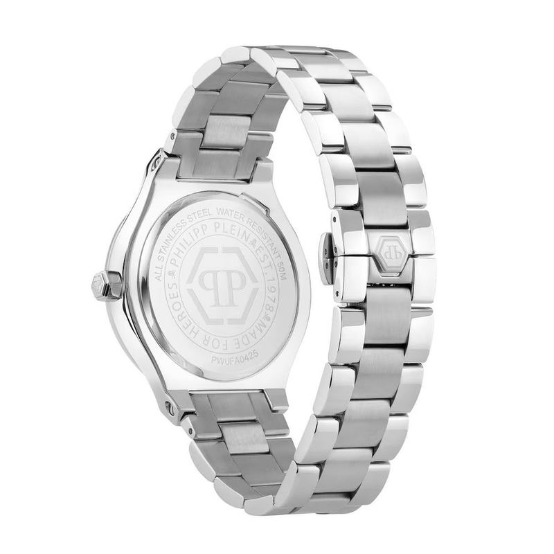 Gray stainless steel dress watch-null