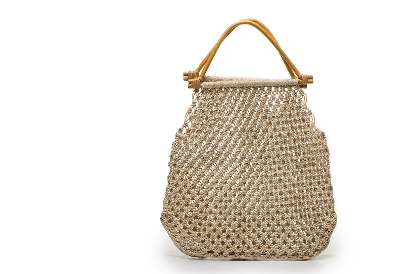 Buy Cane handle macrame bag natural Jinius
