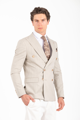 Vittorio stripe jacket, Beige, medium