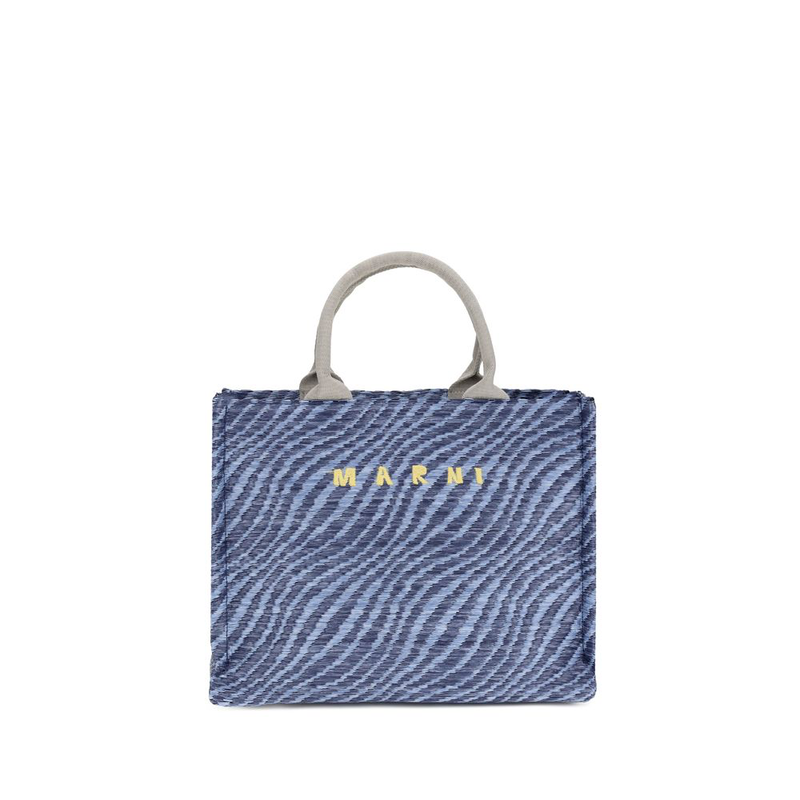 Blue fabric shoulder bag-null