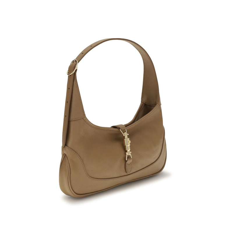 Beige goatskin shoulder bag-null