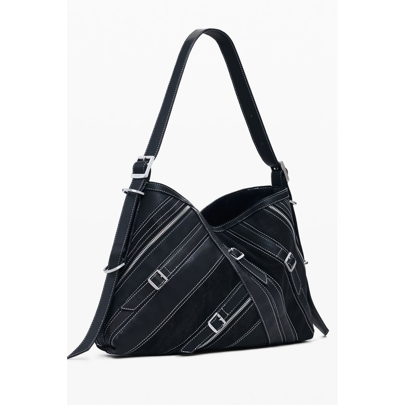 Nero polyurethane women shoulder bag-null