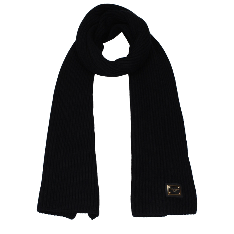 Black cashmere scarf-null