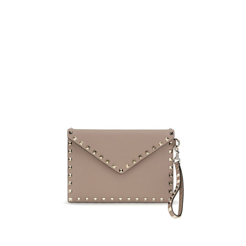 Beige calf leather bos taurus clutch bag-null