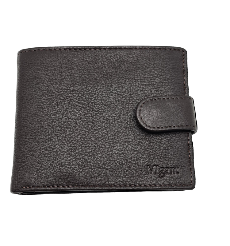 Migant design black or brown Genuine leather wallet in giftbox 6443-null