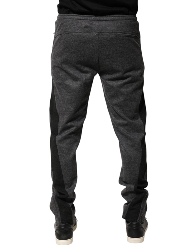 Gray black wool blend jogger sweatpants  pants-null