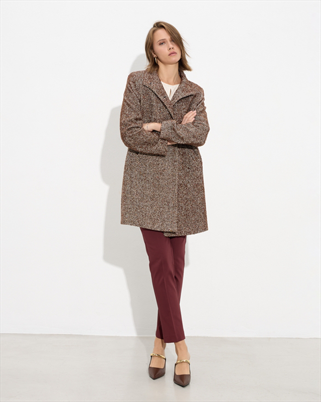 Coat herringbone blend boucle-null
