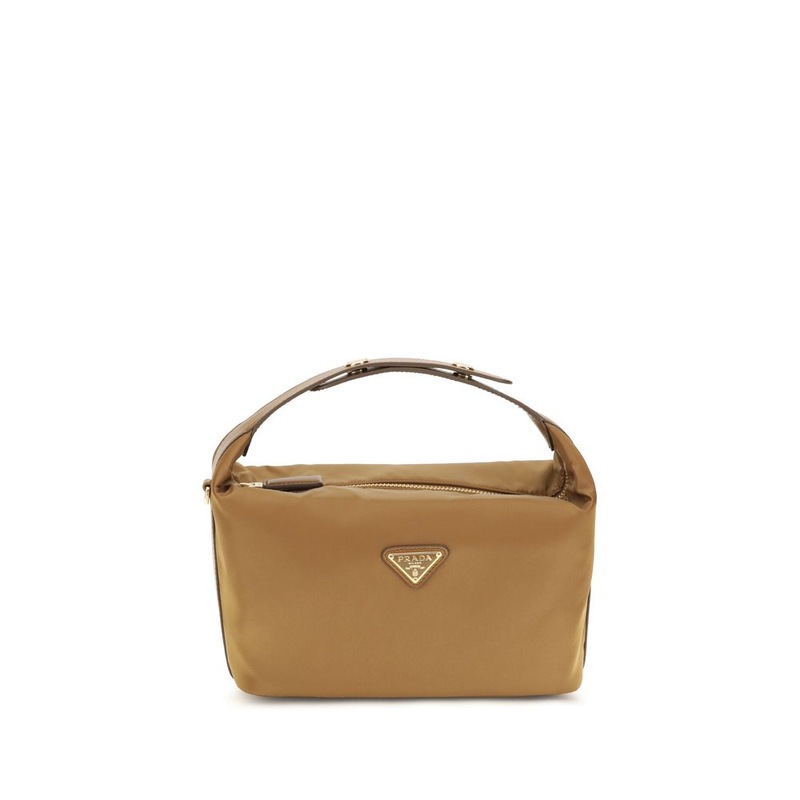 Beige recycled polyamide handbag-null