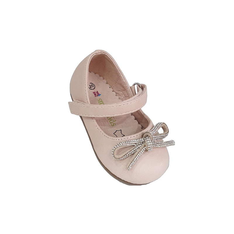 Nude ballet flats with diamond detail-null