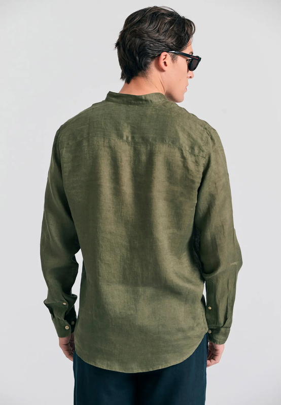 Funkybuddha linen shirt mao-null