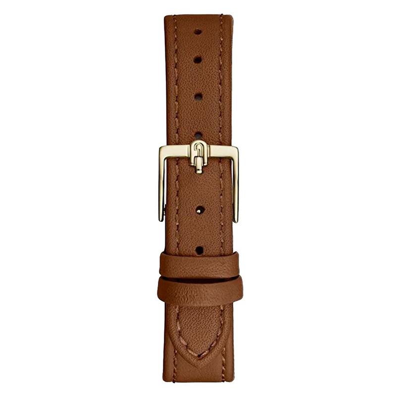 Brown leather dress watch-null