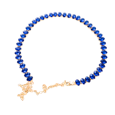 Crystal chain blue, Blue, medium