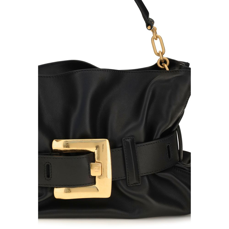 Black calf leather bos taurus shoulder bag-null