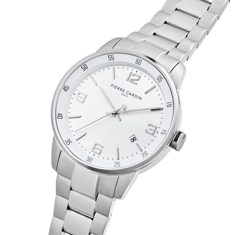 Gray stainless steel dress watch-null