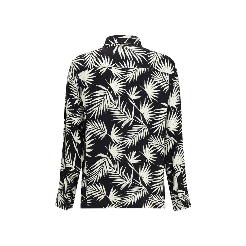 Black viscose pattern shirt-null