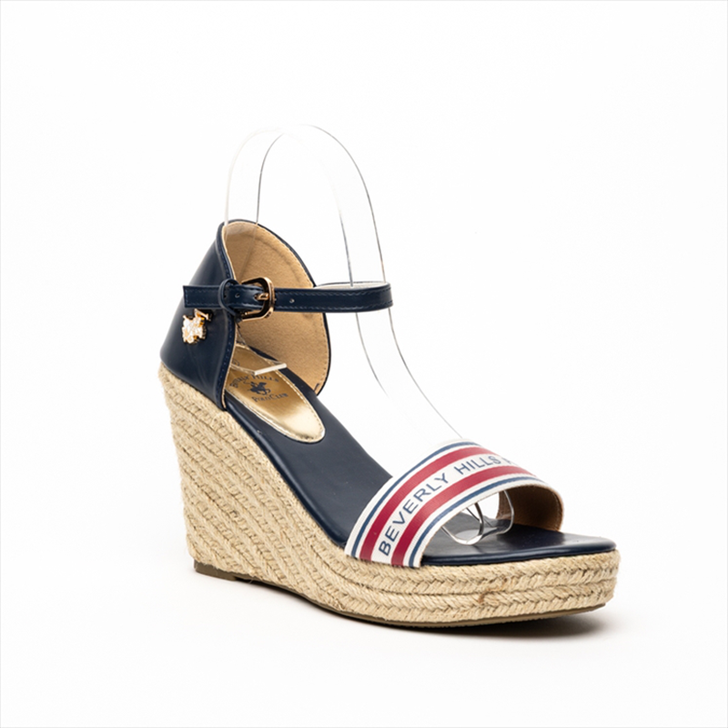 Beverly hills polo club women’s high wedge espadrille sandals with ankle strap-null