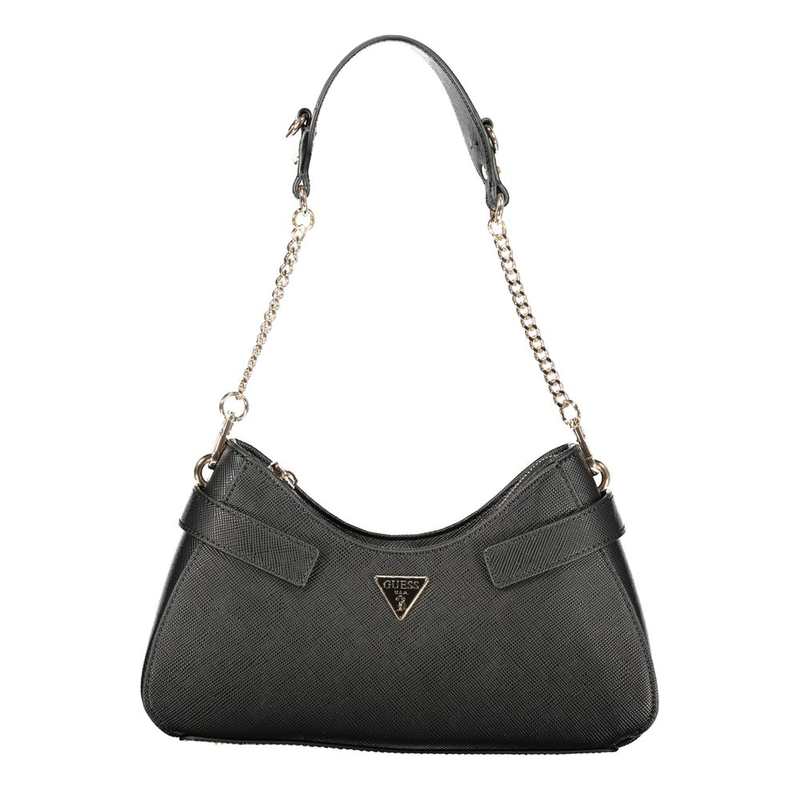 Black polyurethane women's handbag-null