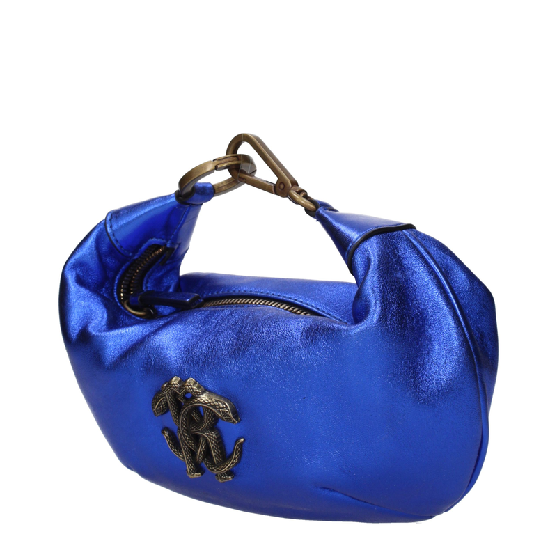 Blue leather handbag-null