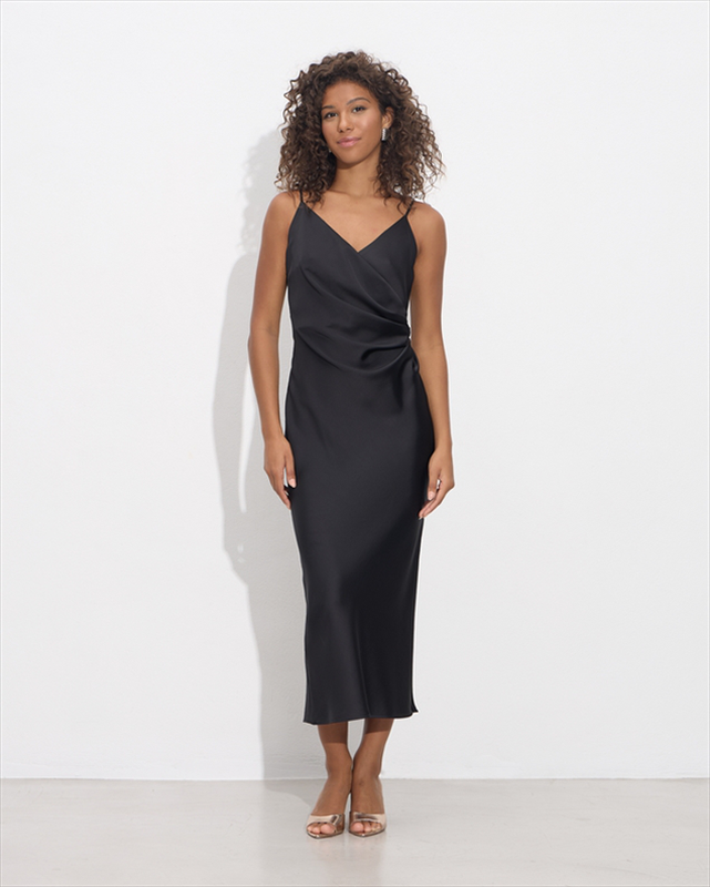 Midi dress ruched side-null