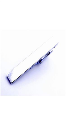 Polished-metal tie clip