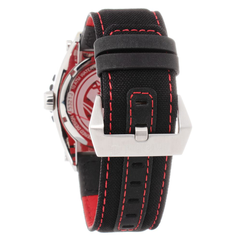 Black leather sport watch-null