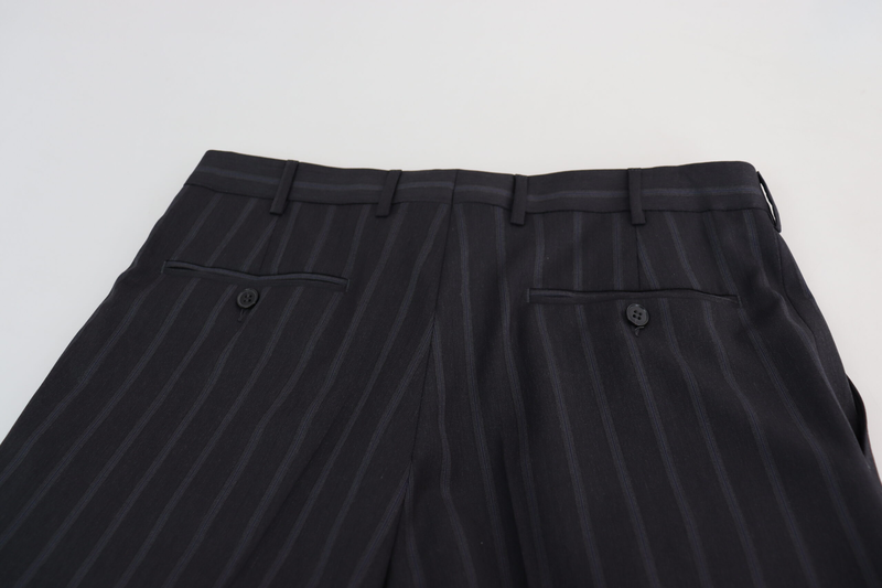 Gray wool blend formal trousers pants-null