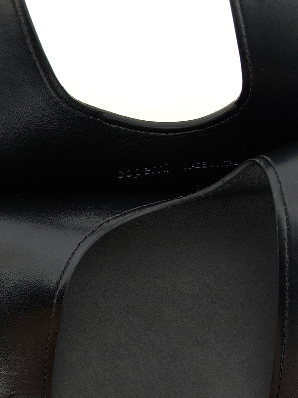 Black cowhide handbag-null