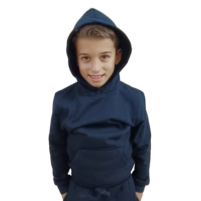 School life boys hoodie navy, Navy, medium