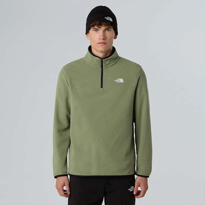 The north face m glcr flc 1/4 zip jkt bark mist, medium, Bark Mist, medium