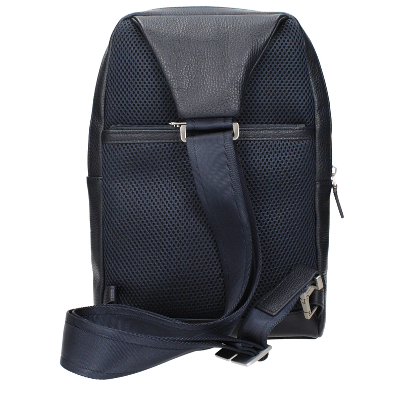 Blue leather crossbody bag-null