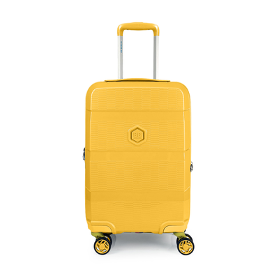 Bg berlin - zip&sup2; cabin size/carry-on (4 wheel), double security zipper, 55cm/20in luggage 10kg suitcase, Mustard, medium