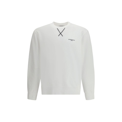 White cotton sweatshirt, White, medium