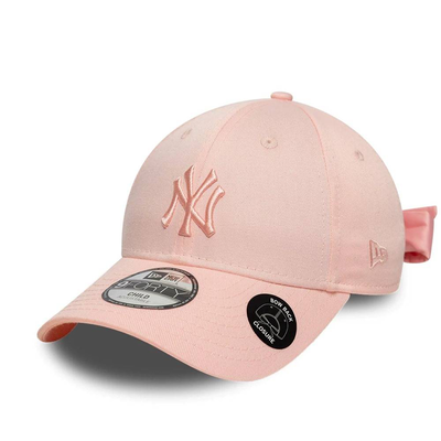 New era child/youth bow back 9forty new york yankees adjustable cap, Baby Pink, medium