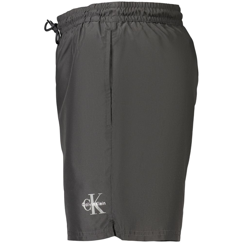 Black polyester men's swimwear-null