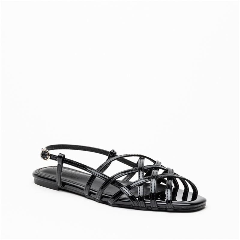 Miss belgini cross braided strap round toe flat sandals-null