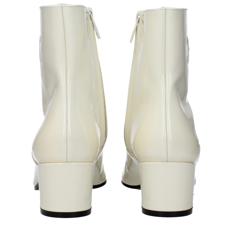 Beige leather ankle boots-null
