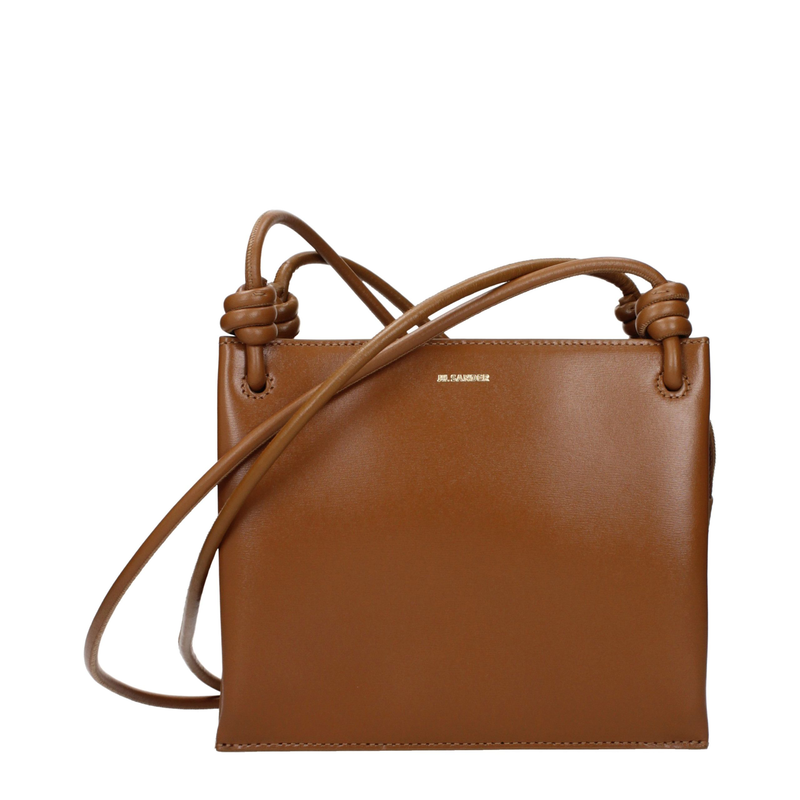 Brown leather crossbody bag-null