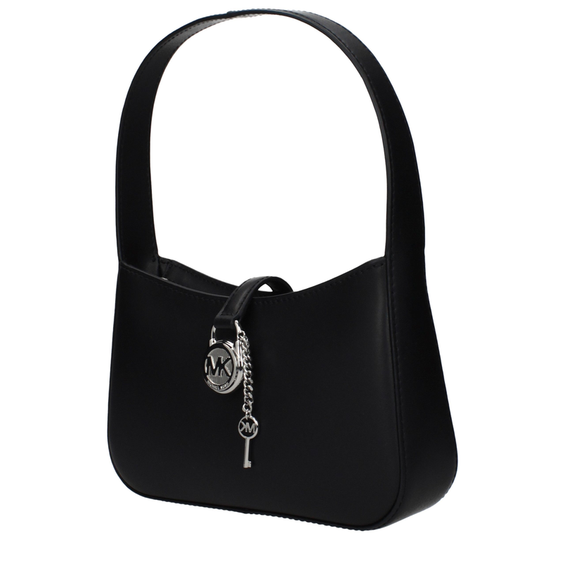 Black leather handbag-null