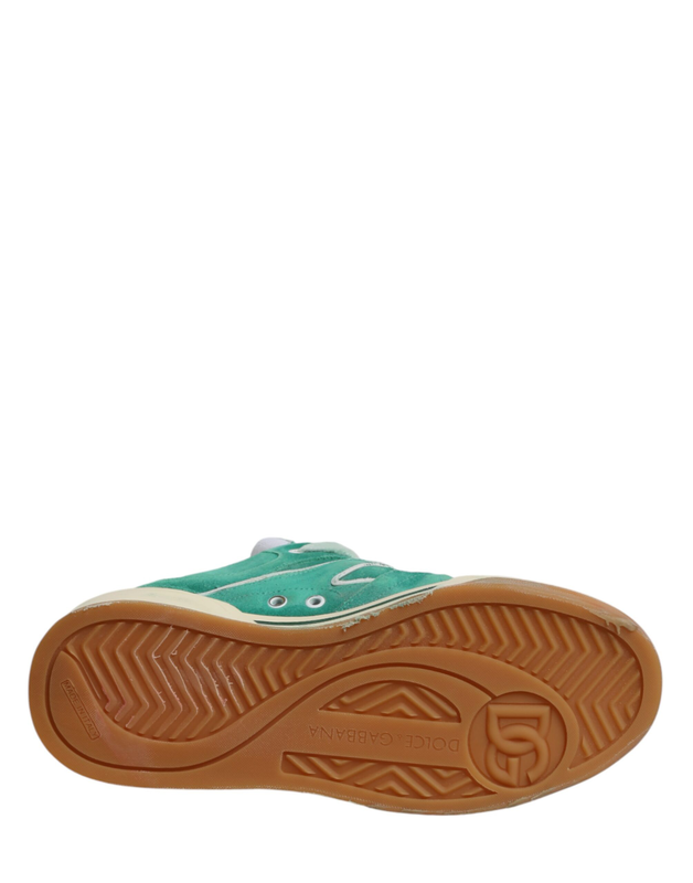 Green suede new roma low top sneakers shoes-null