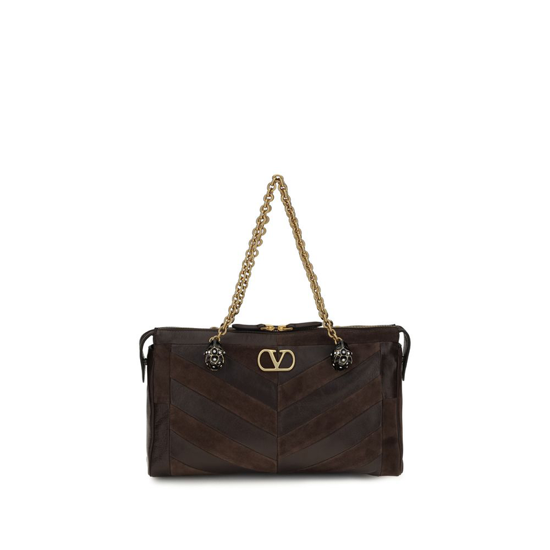 Brown calf leather bos taurus shoulder bag-null