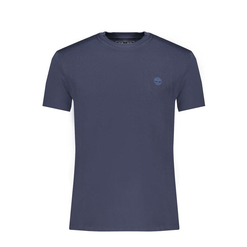 Blue cotton men's slim-fit t-shirt-null