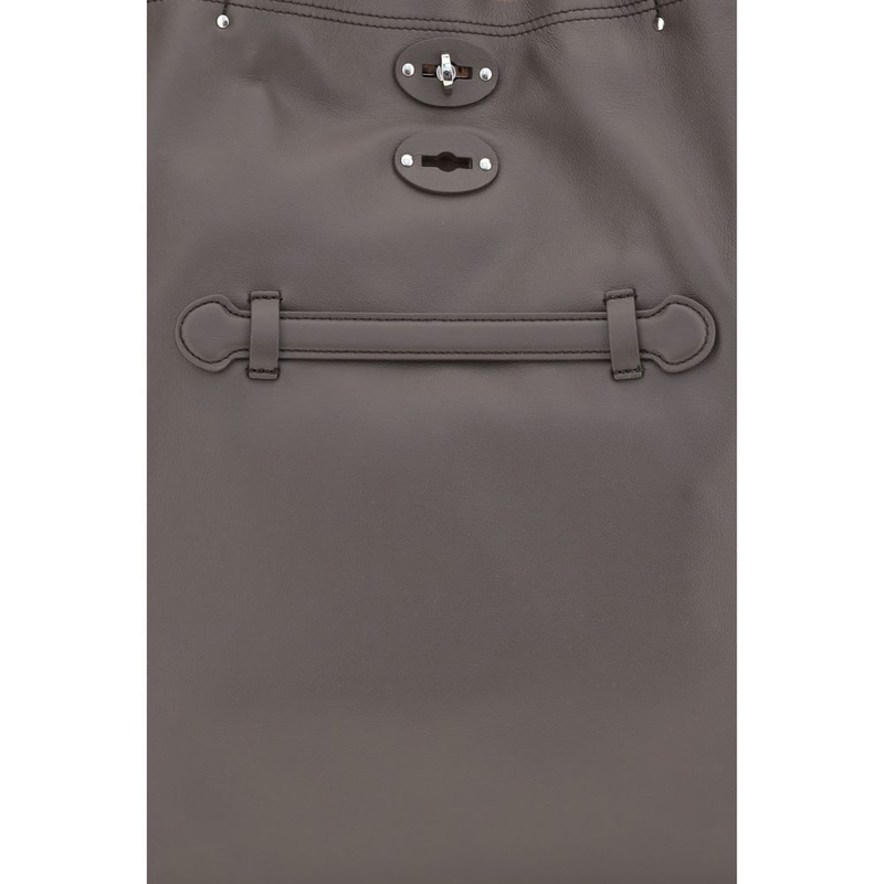 Gray calf leather bos taurus shoulder bag-null
