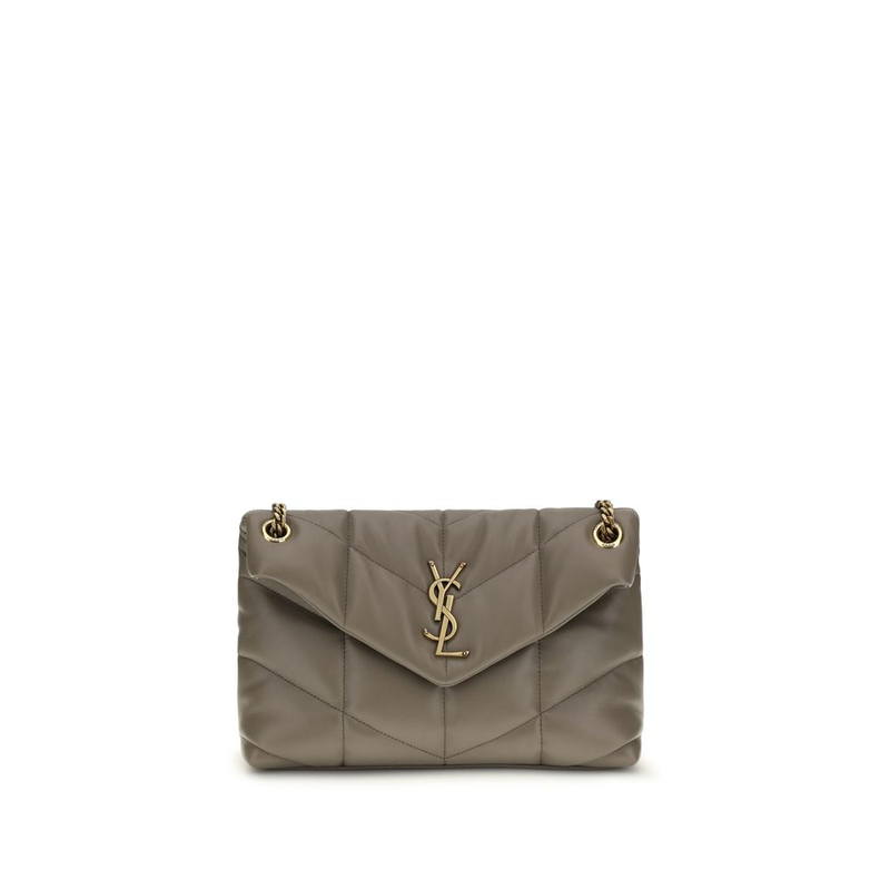 Gray lamb leather shoulder bag-null