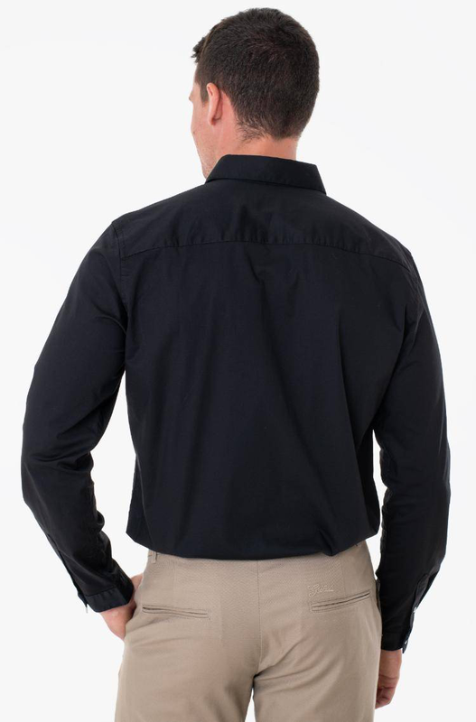 Product image: Tretch poplin hirt πουκαμισο ανδρικο black-null
