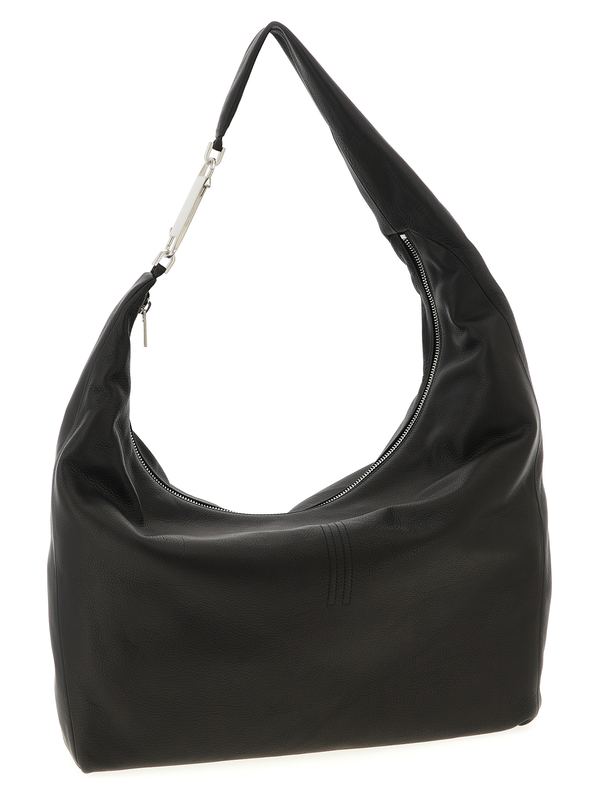 Black calfskin shoulder bag-null